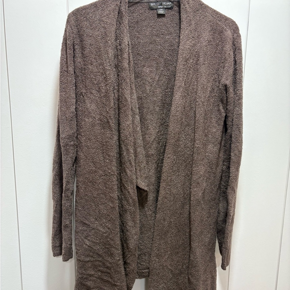 Barefoot Dreams Cozychic Lite Calypso Wrap Cardigan Open Brown Size S/M Womens